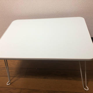 テーブル【ホワイト・4脚デスク・机】(折たたみテーブル)