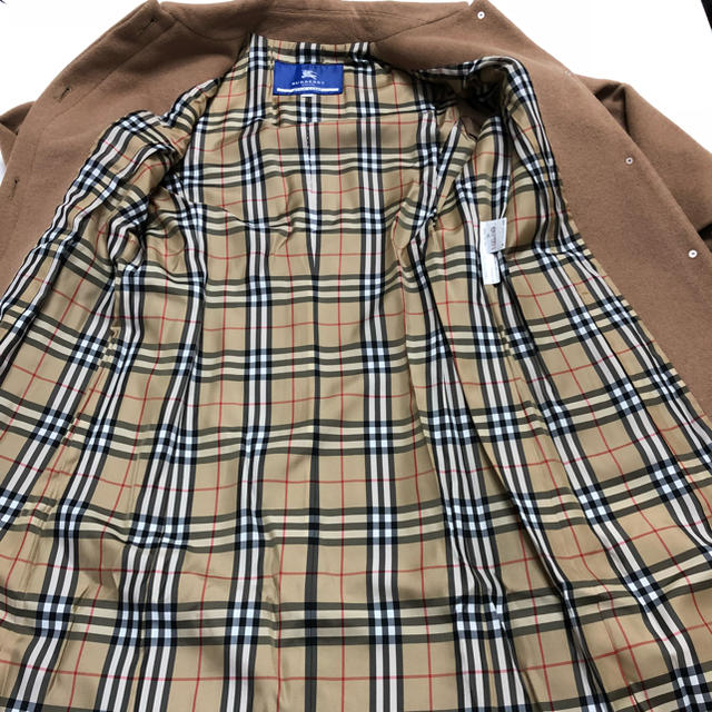 BURBERRY BLUE LABEL(バーバリーブルーレーベル)の極美品　バーバリー・ブルーレーベル　アンゴラ混裏地チェック柄コート レディースのジャケット/アウター(ロングコート)の商品写真