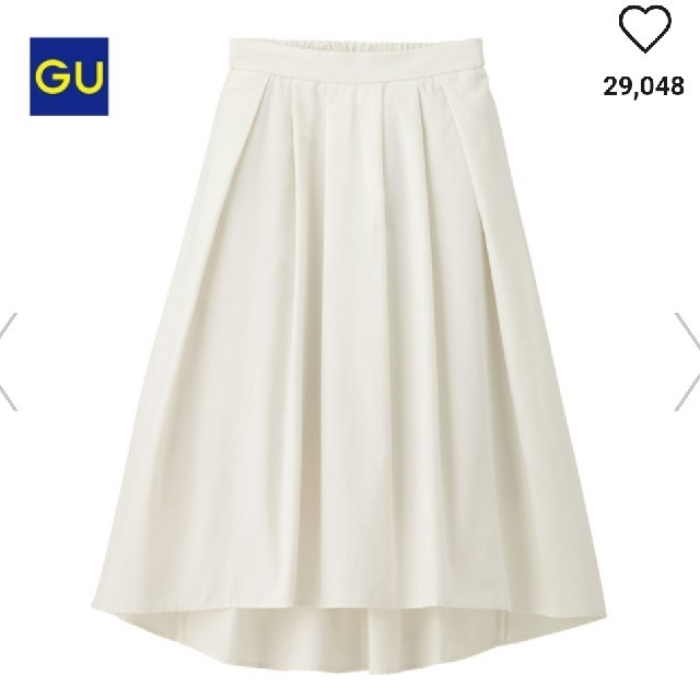 GU ステップドヘムフレアスカート Mサイズ ホワイト