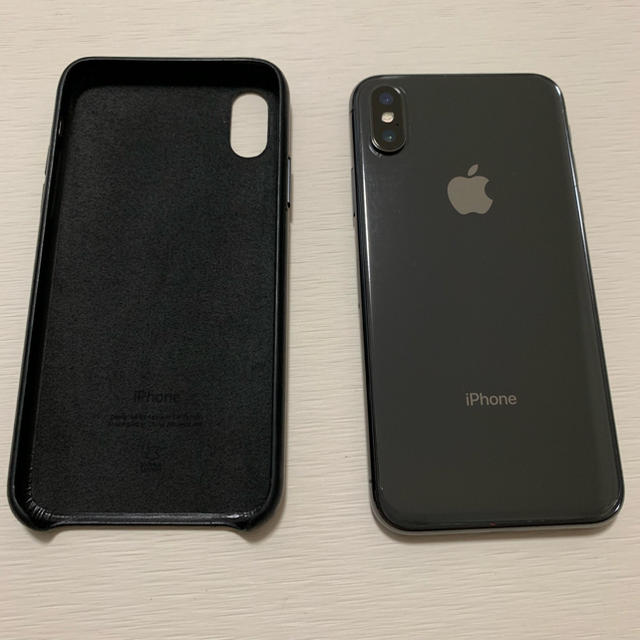 iPhone X 256GB スペースグレイ SIMフリー 純正ケース付き 【古着