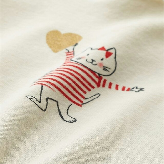 PETIT BATEAU(プチバトー)のrin様専用　新品　裏起毛プリントカットソー　24m キッズ/ベビー/マタニティのベビー服(~85cm)(シャツ/カットソー)の商品写真