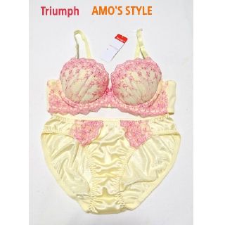 トリンプ(Triumph)のトリンプ AMO'S STYLE 新品 ブラ&ショーツSET B75M イエロー(ブラ&ショーツセット)