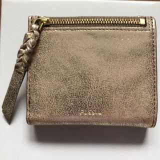 フォッシル(FOSSIL)のFOSSIL 二つ折り 財布 ゴールド(財布)