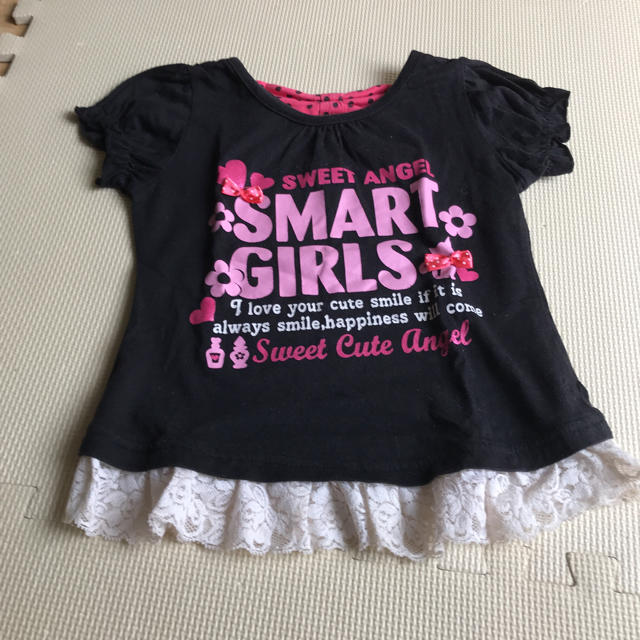 しまむら(シマムラ)の女の子後ろリボンTシャツ110 キッズ/ベビー/マタニティのキッズ服女の子用(90cm~)(Tシャツ/カットソー)の商品写真