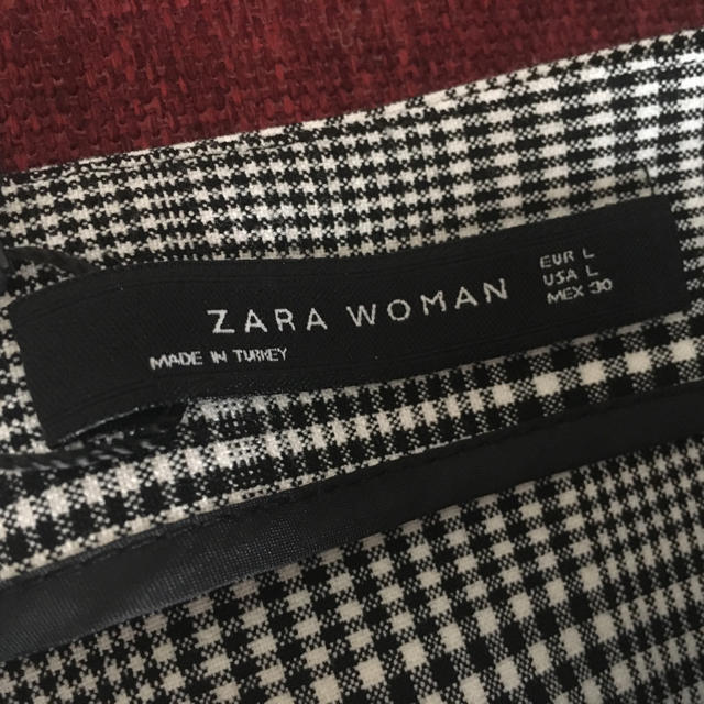 ZARA(ザラ)のザラ  グレンチェック   スカート  Lサイズ レディースのスカート(ひざ丈スカート)の商品写真