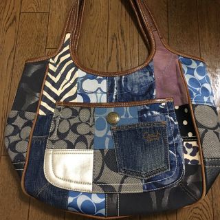 コーチ(COACH)の【まみ様専用】COACH デニムパッチワークバッグ (トートバッグ)