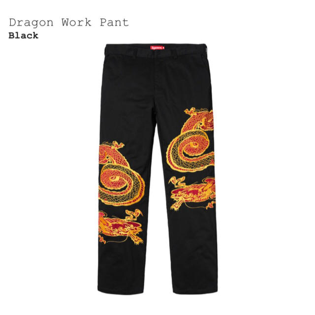 Supreme(シュプリーム)の30サイズ Supreme Dragon Work Pant black メンズのパンツ(ワークパンツ/カーゴパンツ)の商品写真