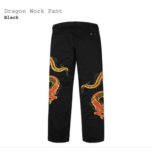 ワークパンツ/カーゴパンツSupreme Dragon Work Pant black 30インチ