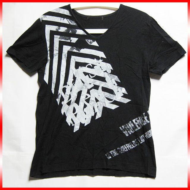 UNITED ARROWS(ユナイテッドアローズ)のコムサ系？ブランド不明のVネックTシャツ ブラック メンズのトップス(Tシャツ/カットソー(半袖/袖なし))の商品写真