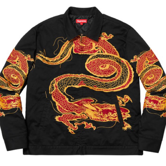 黒 M supreme dragon work jacket