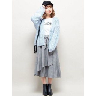 イング(INGNI)のINGNI☆新品♪イレヘム＆ドレープ＊サッシュ付きグレンチェック柄フレアスカート(ロングスカート)