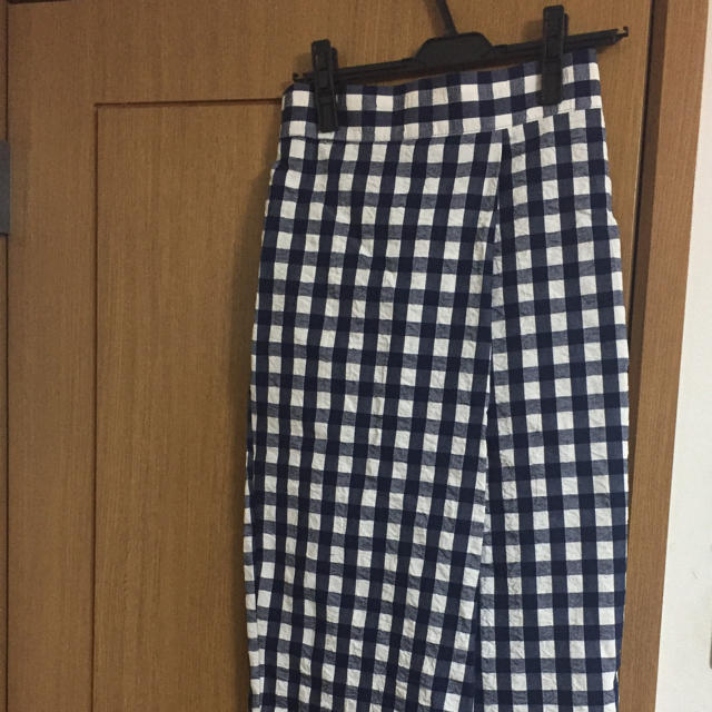 storynine チェック柄ラップロングスカート 新品 ネイビー チェック レディースのスカート(ロングスカート)の商品写真