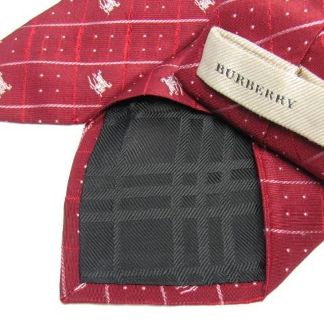 BURBERRY(バーバリー)のバーバリー ネクタイ ワインレッド ホースロゴ 中古 メンズのファッション小物(ネクタイ)の商品写真