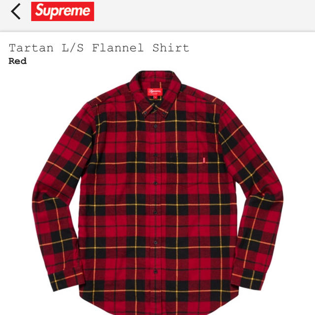 supreme Tartan L/S Flannel Shirt red - シャツ