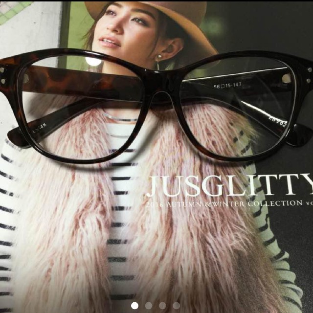 JUSGLITTY(ジャスグリッティー)のJUSGLITTY だてメガネ　べっこう レディースのファッション小物(サングラス/メガネ)の商品写真