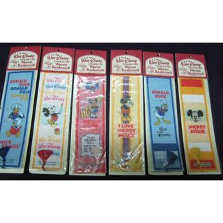 ディズニー(Disney)の英国製・ブックマーク・6枚・刺繍ミッキーマウス・80年代・真正品(#BM-2）(しおり/ステッカー)
