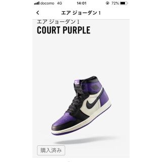 ナイキ(NIKE)のエアジョーダン1  パープル グリーン(スニーカー)