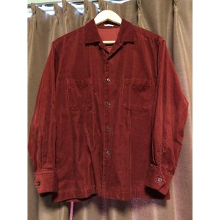 アンユーズド(UNUSED)のKAIKO OPEN COLLAR SHIRT CORDUROY ワインレッド(シャツ)