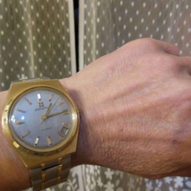 ZENITH(ゼニス)の最終値下げ　超美品　ZENITH 14KGP・cal2542PC・デイト メンズの時計(腕時計(アナログ))の商品写真