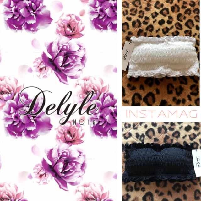 Delyle NOIR(デイライルノアール)のDelyle♡シャーリングチューブトップトップ♡BK.WH ２点 レディースのトップス(ベアトップ/チューブトップ)の商品写真