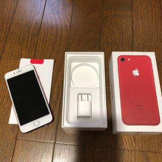 アイフォーン(iPhone)の　訳あり　simフリー　iPhone7 128GB レッド(スマートフォン本体)