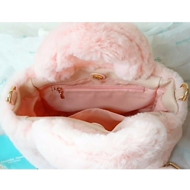 Samantha Thavasa Petit Choice(サマンサタバサプチチョイス)の新品 サマンサタバサ ファーバッグ ミニバッグ ピンク レディースのバッグ(ショルダーバッグ)の商品写真