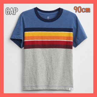 ギャップキッズ(GAP Kids)の新品・タグ付【GAP】リンガーTシャツ グレー / 90cm(Tシャツ/カットソー)