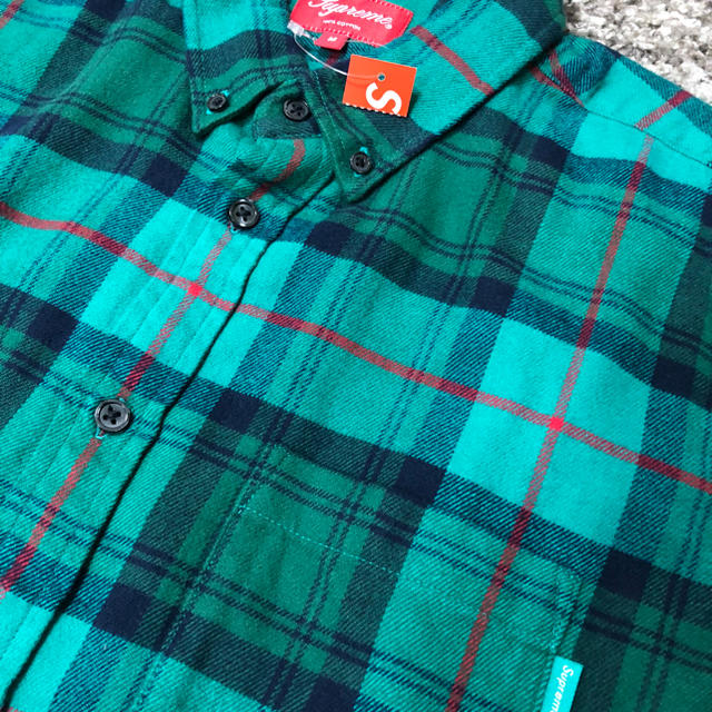 100%新品 緑 M supreme tartan L/S flannel shirt シャツ -シャツ