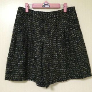 フェリシモ(FELISSIMO)のブークレショートパンツ グリーン(キュロット)