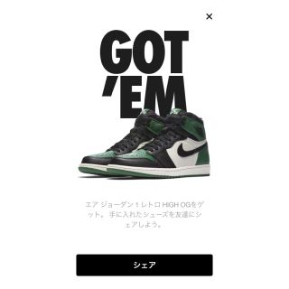 ナイキ(NIKE)のエア ジョーダン1  パイングリーン 25.5cm(スニーカー)