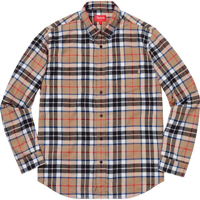 Supreme Tartan L/S Flannel Shirt Tan M