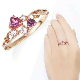 ジュエリーツツミ(JEWELRY TSUTSUMI)のジュエリーツツミ　マルチカラーティアラリング　ピンクゴールド(リング(指輪))