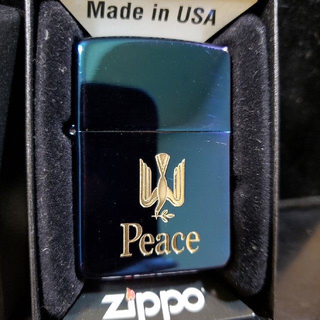 新品未使用品❤95K`Zippo❤ピース限定❤ブルーチタン❤送料無料❤