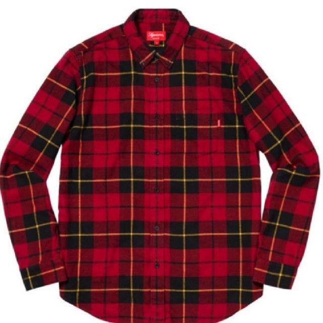 Supreme Tartan l/s flannel shirt red　M