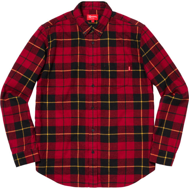 Supreme Tartan Flannel Shirt RED XL