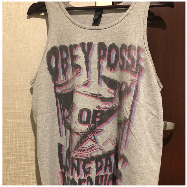 OBEY(オベイ)の希少&美品！Obey 半袖アートタンクトップ M! 米国人気ストリートブランド メンズのトップス(タンクトップ)の商品写真