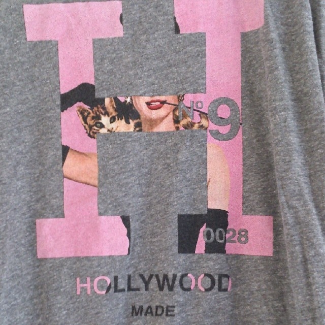 HOLLYWOOD MADE(ハリウッドメイド)の◆12【 未使用 】 HOLLYWOOD MADE 丸首 長袖 シャツ 灰 色 レディースのトップス(Tシャツ(長袖/七分))の商品写真