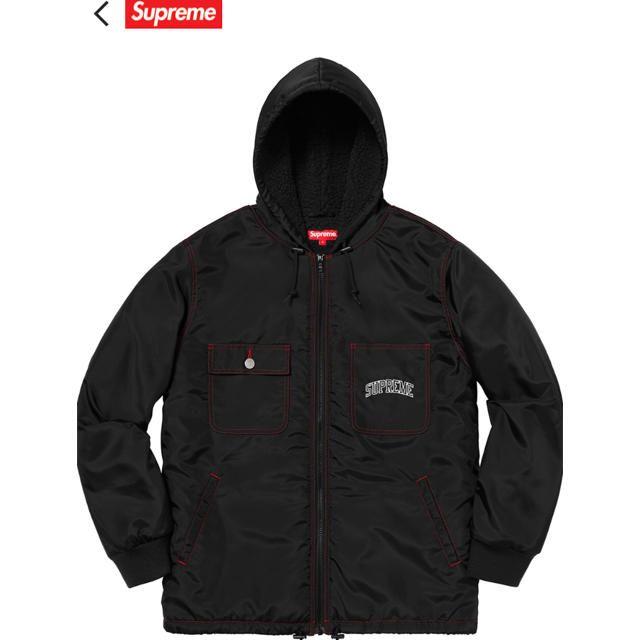 Sherpa Lined Nylon Zip Jacket MサイズBlackSIZE
