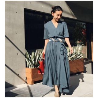 アメリヴィンテージ(Ameri VINTAGE)のameri vintage   OVERLAP TUCK DRESS アメリ(ロングワンピース/マキシワンピース)