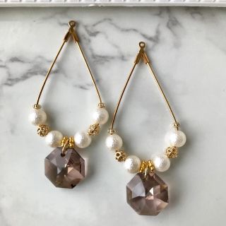 スワロフスキー(SWAROVSKI)の【Swarovski】ロザリンゴールデンチーク×フープ✿ピアス&イヤリング(ピアス)