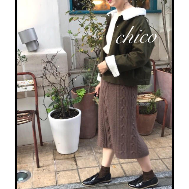 who's who Chico(フーズフーチコ)の最安値♡フーズフーチコ♡ケーブルニットスカート レディースのスカート(ロングスカート)の商品写真