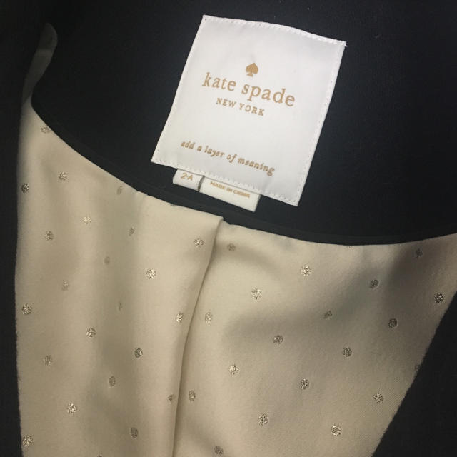 kate spade new york(ケイトスペードニューヨーク)のケイトスペード  リボンコート ブラック レディースのジャケット/アウター(ロングコート)の商品写真