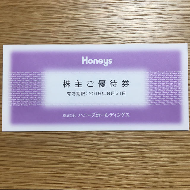 HONEYS(ハニーズ)の株式会社ハニーズ　500円分　株主優待 チケットの優待券/割引券(ショッピング)の商品写真