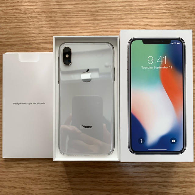 iPhoneX バッテリー新品 256GB シルバー SIMフリー