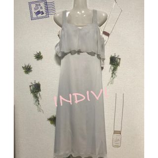 インディヴィ(INDIVI)の◻️INDIVI ★ 新品タグ付き ドレス、キャミセット(ロングワンピース/マキシワンピース)