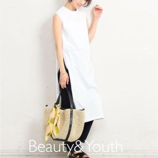 ビューティアンドユースユナイテッドアローズ(BEAUTY&YOUTH UNITED ARROWS)のbeauty&youth コットンスリットノースリーブOP (ひざ丈ワンピース)