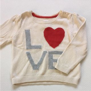 ベビーギャップ(babyGAP)の専用⭐️baby GAP  LOVE ロゴニット&ギンガムチェックワンピース(ニット/セーター)