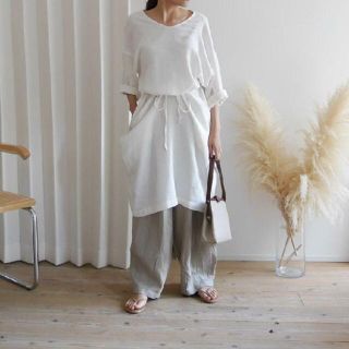 ドゥーズィエムクラス(DEUXIEME CLASSE)の週末限定値下げ♡未使用 Linem-Cotton Vneck Dress(ひざ丈ワンピース)