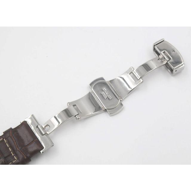 腕時計 着替え Dバックル シルバー レザー ウォッチ ベルト 24mm 茶 メンズの時計(レザーベルト)の商品写真