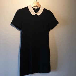 トップショップ(TOPSHOP)のTOP SHOP 襟付きワンピース 黒 (ひざ丈ワンピース)